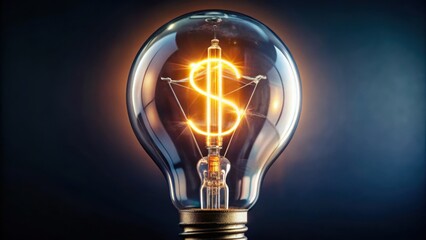 Poster - Illuminating Dollar Sign Inside Vintage Light Bulb Conceptual Image
