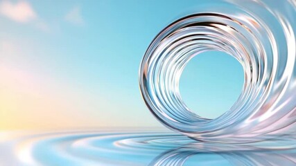 Poster - Abstract Water Whirl: A mesmerizing swirl of crystal-clear water dances gracefully amidst a tranquil ambiance, reflecting the soft.
