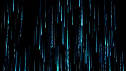 Blue digital rain on a black background. Ideal for technology promotions, data visualization, futuristic designs, and digital art projects.