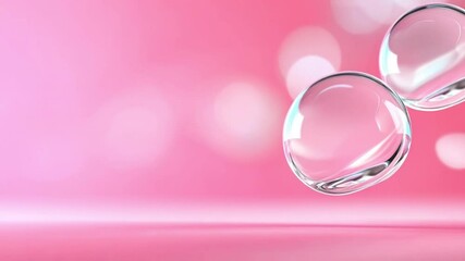 Poster - Pink Serenity: Translucent spheres float against a soft pink backdrop, exuding a sense of calm. This image evokes a serene atmosphere, perfect for conveying peace and tranquility.