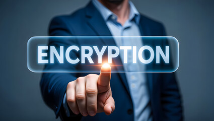 Encryption security data protection technology concept for business