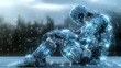 © Revin - Digital Art Futuristic Robot Seated Figure In Stormy Exterior