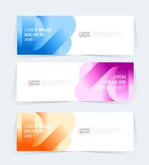 Wall Mural - geometric banner design with vector presentation template.