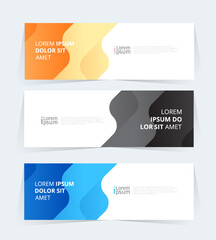 Wall Mural - geometric banner design with vector presentation template.