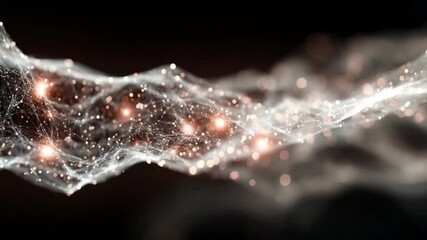 Poster - Abstract Neural Network: A mesmerizing visualization of a neural network with intricate white lines and glowing nodes, set against a dark background.