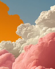Aufkleber - Dramatic Artistic Cloudscape with Vibrant Color Contrast Capturing Atmospheric Depth for Environmental Awareness and Modern Visual Storytelling