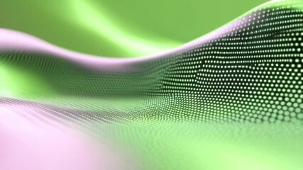 Leinwandbilder - Green-Pink Gradient Particle Surface: An abstract and elegant background featuring a undulating surface of tiny particle in green and pink gradient light.
