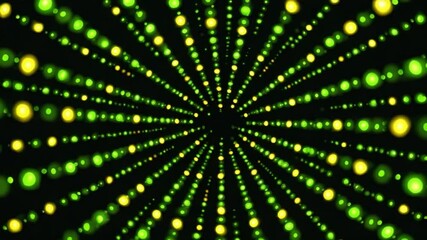 Poster - Abstract Light Tunnel: An eye-catching tunnel of vibrant green and yellow light, drawing the viewer into an artistic display of perspective and movement. Capturing the digital art and modern patterns.