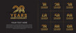 © CRIMSONRED - Anniversary logo set with double line number style. golden color can be use for special moment