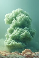 Leinwandbilder - Submarine Volcano Eruption with Hydrothermal Vent and Mineral Deposits on Rocky Seabed Showcasing Geothermal Energy and Earths Hidden Processes