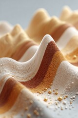 Aufkleber - Abstract textured surface with warm tones and bead-like details, showcasing modern materials design and innovative digital art trends