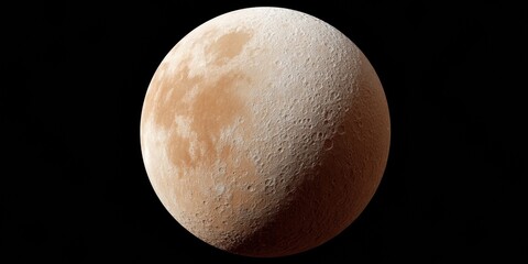 Aufkleber - Hyperrealistic Full Moon with Detailed Crater Texture on Black Background - Astronomical Focus for Science, Space Tech and Digital Education Content