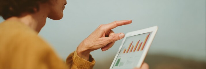 Fototapete - Digital Market Trend Analysis on Tablet with Investment Charts and Equity Data Highlighting Strategic Trading Decisions in Modern Finance