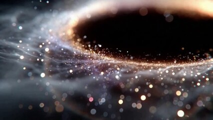 Fototapete - Cosmic Enigma: Dive into the mystique of the cosmos with a mesmerizing view of a black hole, its immense gravitational pull swirling in a dance of light and cosmic dust.