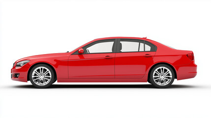Naklejka na meble Red sports car parked alone on a white background showing a shiny and fast luxury vehicle designed for speed and style