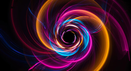 Wall Mural - Abstract Swirling Neon Lights Vortex Dynamic Energy Flowing Colors Futuristic Technology Background