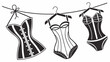 © Aryazu - Three Black and White Corsets Hanging on a Line
