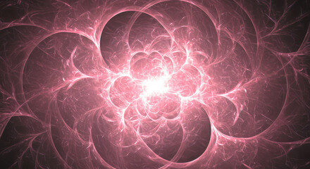 Wall Mural - Abstract Pink Energy Burst Fractal Art Background Design for Technology Science Spirituality Concept