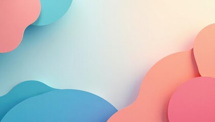 Wall Mural - abstract shapes and pastel colors create a calming, minimalist background ideal for presentations or