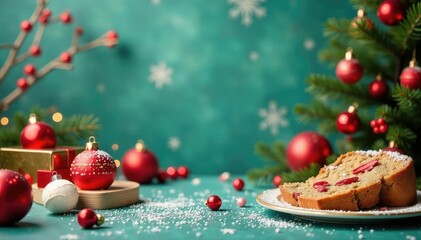 Wall Mural - A vibrant holiday celebration scene with festive decorations and colorful treats , holiday, decorations
