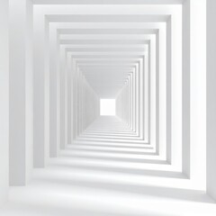 Wall Mural - 3d illustration of abstract minimal architecture background, monochromatic geometric architectural