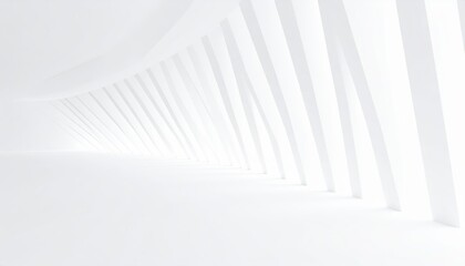 Wall Mural - 3d illustration of abstract minimal architecture background, monochromatic geometric architectural