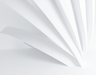 Wall Mural - 3d illustration of abstract minimal architecture background, monochromatic geometric architectural