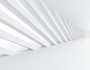 Wall Mural - 3d illustration of abstract minimal architecture background, monochromatic geometric architectural