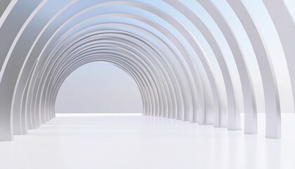 Wall Mural - 3d illustration of abstract minimal architecture background, monochromatic geometric architectural