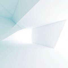Wall Mural - 3d illustration of abstract minimal architecture background, monochromatic geometric architectural