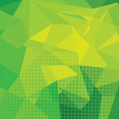 Poster - Green abstract polygon background with halftone. abstract low poly background. triangles in green colors with halftone. modern geometric background