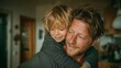 © TimeShops - Father giving piggyback ride to son at home playful parent-child interaction