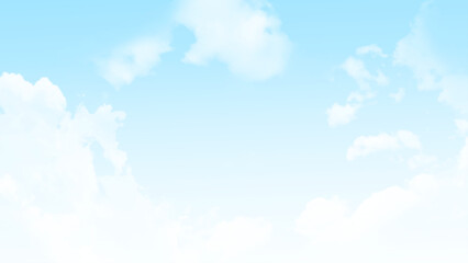 Aufkleber - Blue sky background with white cloud in sunny day. Bright blue sky with white clouds. Vector design.
