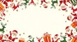 © Sania - Festive Christmas Border Design with Santa, Reindeer, and Gifts