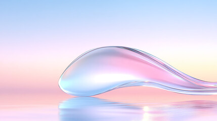 Aufkleber - A beautiful gradient droplet of water reflecting soft pastel colors, perfect for creative and artistic projects.