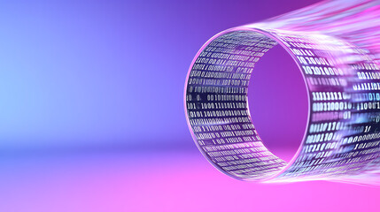 Poster - Abstract digital data flowing through a futuristic tunnel, representing speed and high-tech communication.