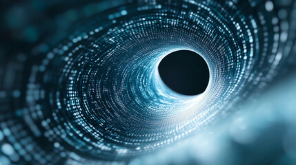 Poster - Futuristic digital tunnel representing data flow and connectivity, symbolizing advanced technology and information transfer.