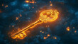 © Fznnafsfnfsjnfs - Glowing key illustration design concept for unlocking success and mystery in digital artwork world