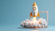 © Zabi - Rocket launching from laptop screen symbolizes rapid business growth and digital innovation startup success