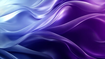 Wall Mural - elegant flowing silk fabric waves in beautiful gradient blue and purple tones, artistic luxury
