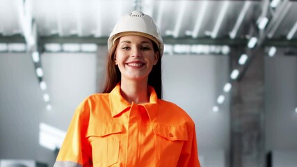Poster - Worker Power: Woman Engineer Inspects Gas Plant Automation