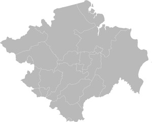  South Sumatra (Sumatera Selatan), Indonesia – administrative vector map with city and regency boundaries (Web Mercator projection, PPT-compatible & fully editable)