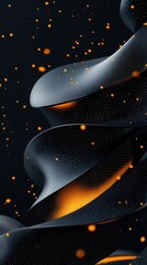 Wall Mural - a black and orange spiral with a lot of dots
