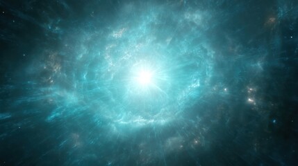 Wall Mural - image depicts bright, luminous light source center of swirling