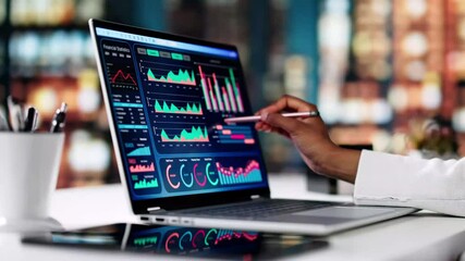 Aufkleber - Business Analyst Woman Using KPI Data Analytics