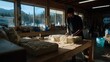 © Justlight - In a bustling workshop artisans meticulously craft mycelium insulation panels. The earthy substrate fills molds swelling and expanding with life. Tools clink softly while bright sunlight