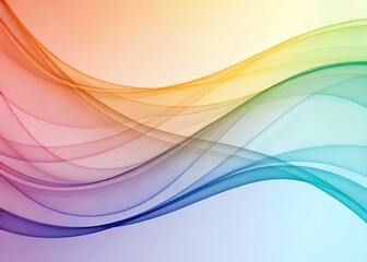 Wall Mural - colorful flowing lines and soft gradients in harmonious swirl, perfect for wellness branding and min
