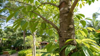vietnamese cinnamon tree in natural garden setting