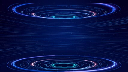 Wall Mural - futuristic virtual reality display hud circles digital data interface future technology hologram. cy