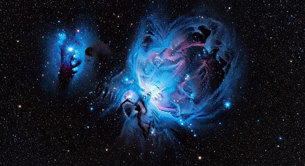 Blue Black Nebula Deep Space Starfield Universe